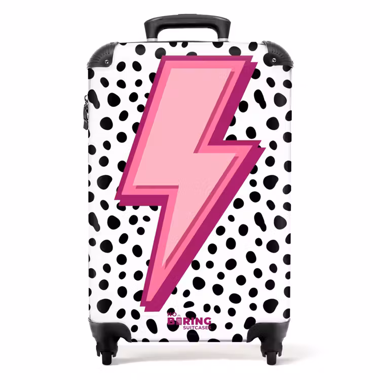 Koffer - Bliksem - Roze - Stippen — 1