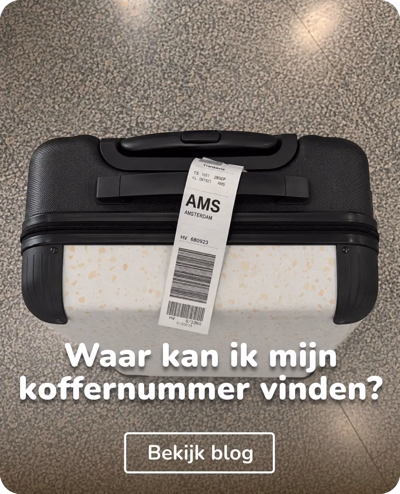 waar kan ik mijn koffernummer vinden