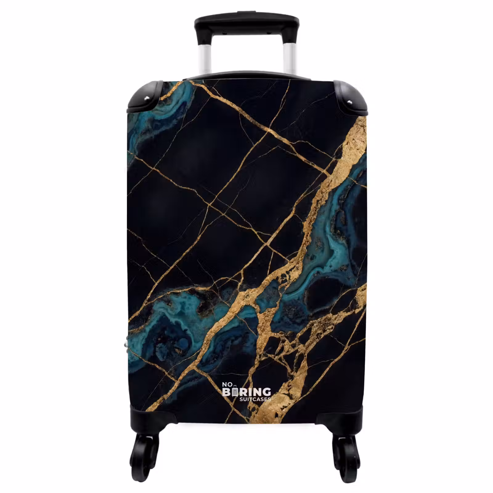 Koffer - Abstract - Gouden lijnen - Kunst - Modern - Zwart — 1