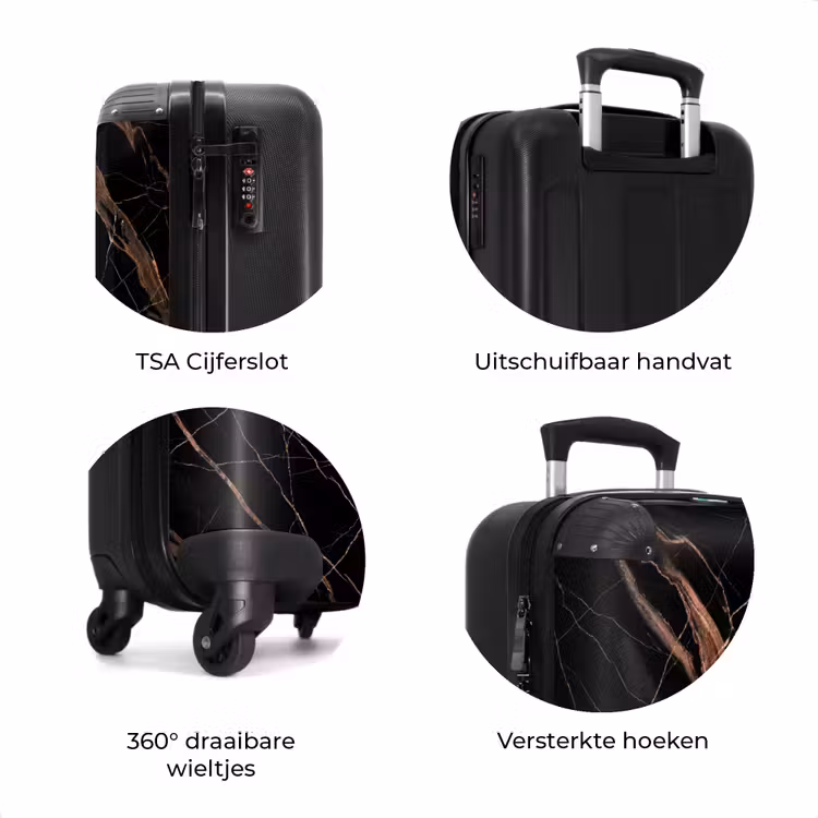 Koffer - Marmer - Goud - Patroon - Luxe - Zwart — 5