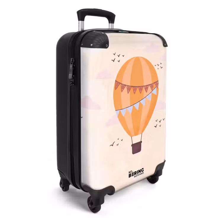 Koffer - Luchtballon - Slingers - Avontuur - Illustratie - Oranje — 2