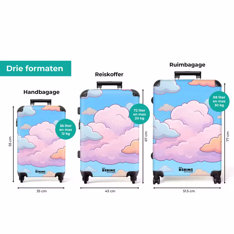 Koffer - Wolk - Lucht - Natuur - Illustratie - Pastel — 3