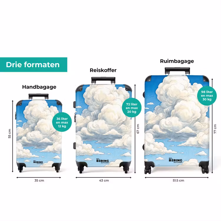 Koffer - Wolken - Blauwe lucht - Natuur - Modern - Wit — 3