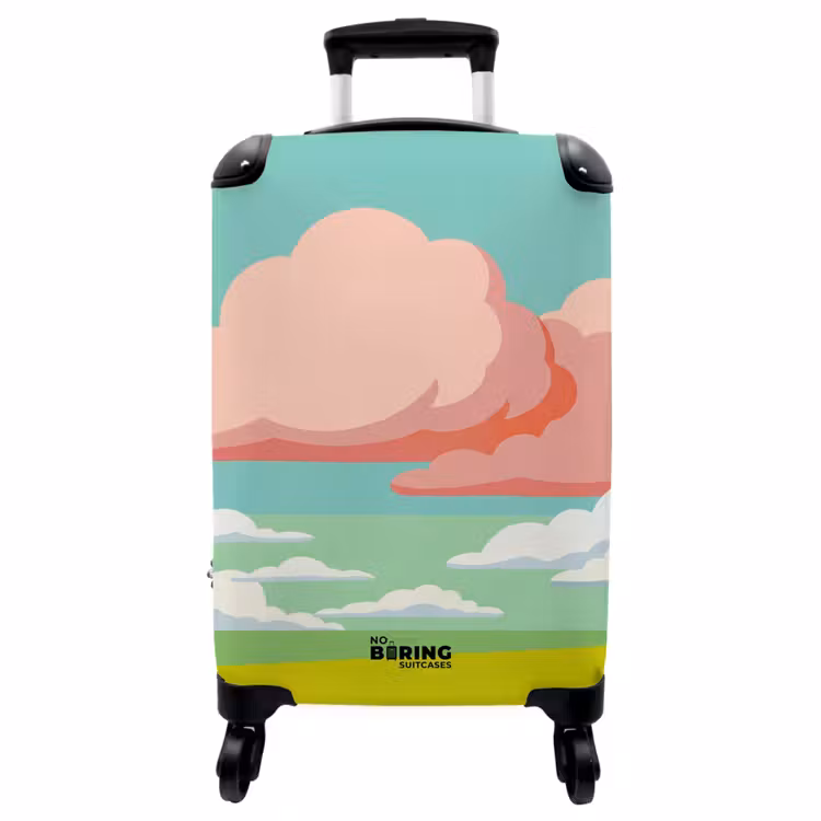 Koffer - Wolken - Roze - Natuur - Modern - Pastel — 1