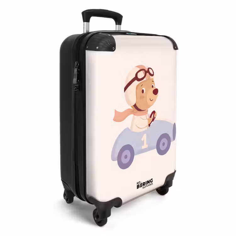 Koffer - Beer - Auto - Kinderkamer - Cartoon - Speels — 2