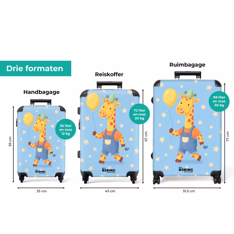 Koffer - Dieren - Giraffe - Ballon - Feest - Kinderkamer — 3