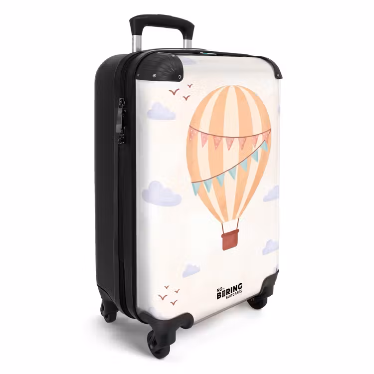 Koffer - Luchtballon - Wolken - Illustratie - Zacht - Kinderkamer — 2