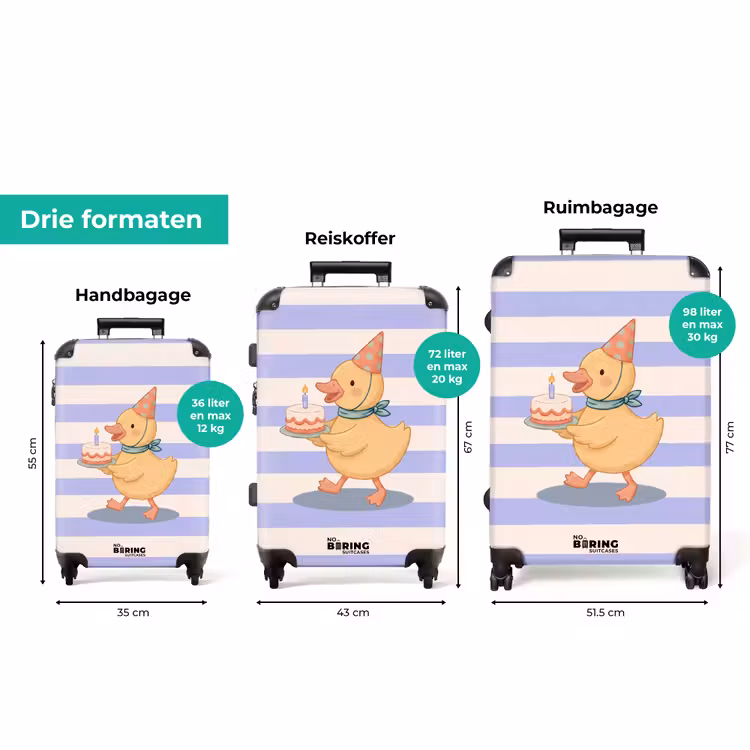 Koffer - Vogel - Feest - Taart - Kinder - Illustratie — 3