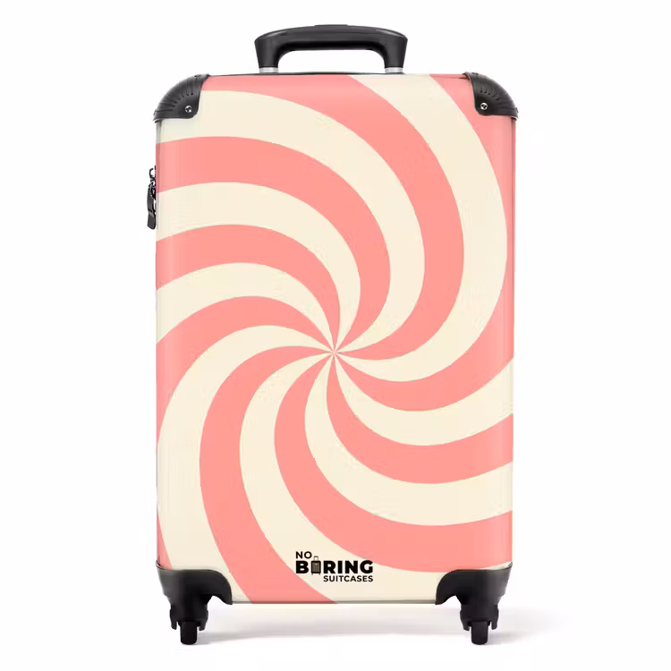 Koffer - Spiraal - Patroon - Abstract - Roze - Beige — 1