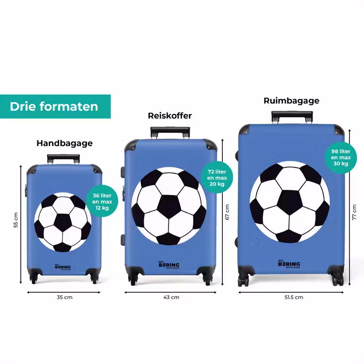 Koffer - Voetbal - Zwart-wit - Sport - Illustratie - Blauw — 3