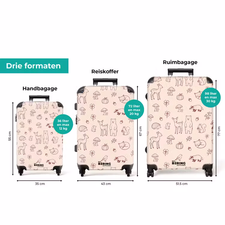 Koffer - Dieren - Bos - Natuur - Schets - Patroon — 3