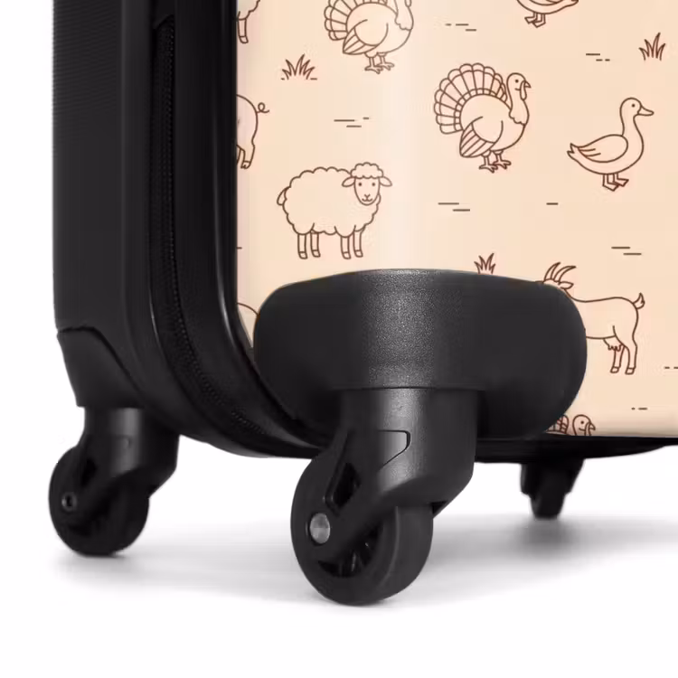 Koffer - Dieren - Patroon - Boerderij - Minimalistisch - Beige — 7