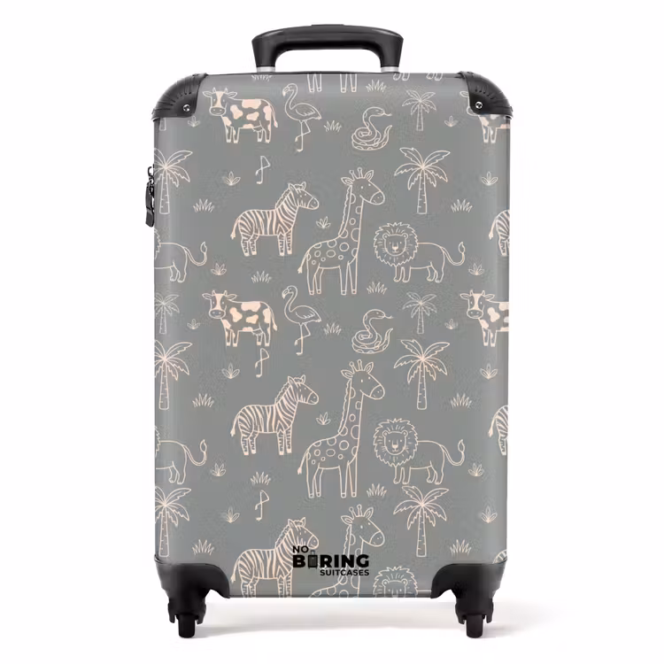 Koffer - Dieren - Safari - Patroon - Illustratie - Groen — 1