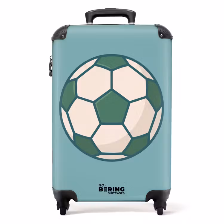 Koffer - Voetbal - Geometrisch - Sport - Illustratie - Blauwgroen — 1