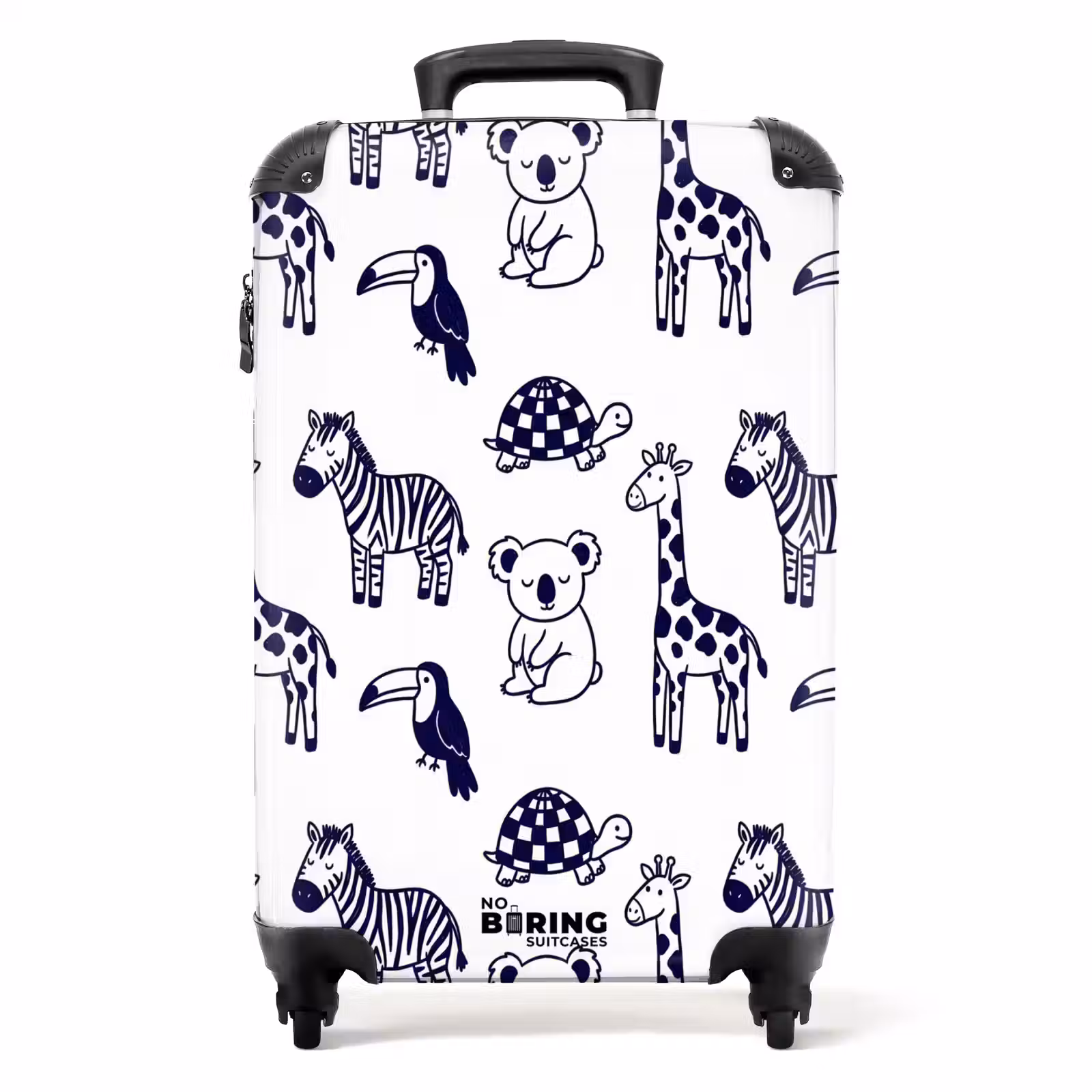 Koffer - Dieren - Patroon - Kinderkamer - Grafisch - Wit - Blauw — 1