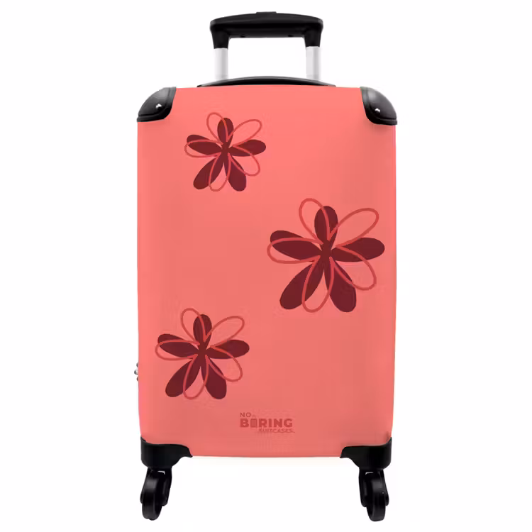 Koffer - Bloemen - roze - Patroon — 1