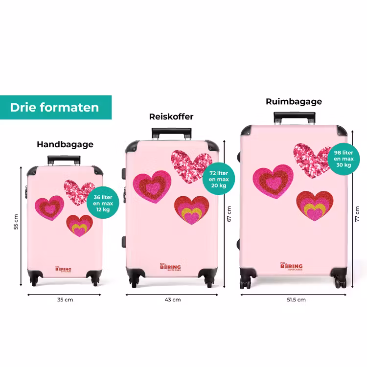 Koffer - Hartjes - Roze - Patroon — 3