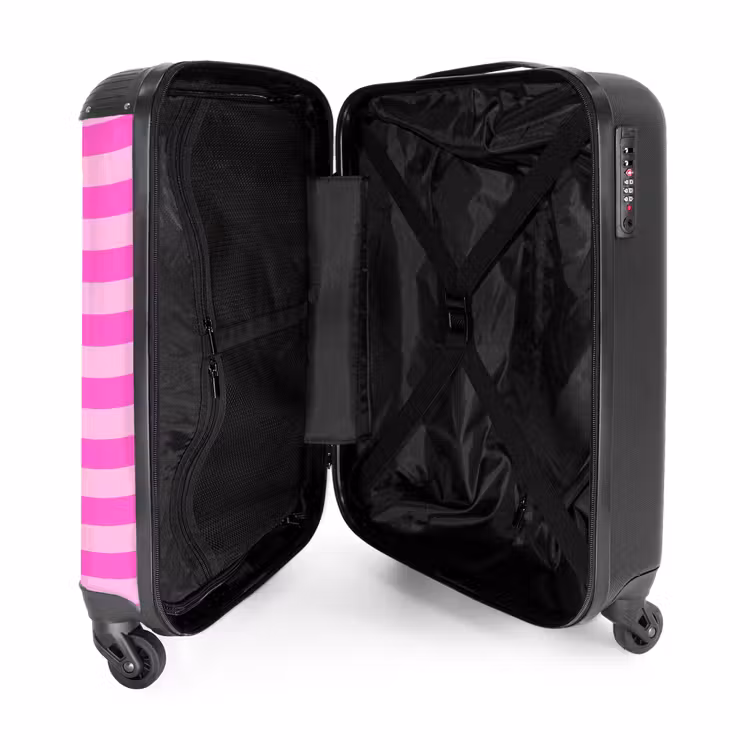 Koffer - Roze - Horizontale strepen - Patroon — 4