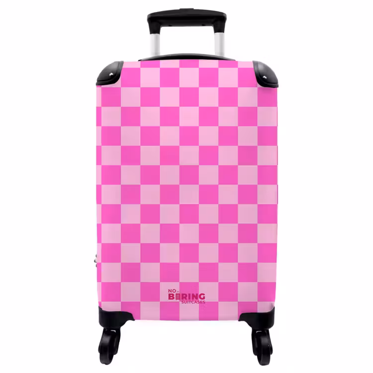 Koffer - Schaakbordpatroon - Roze - Patroon — 1