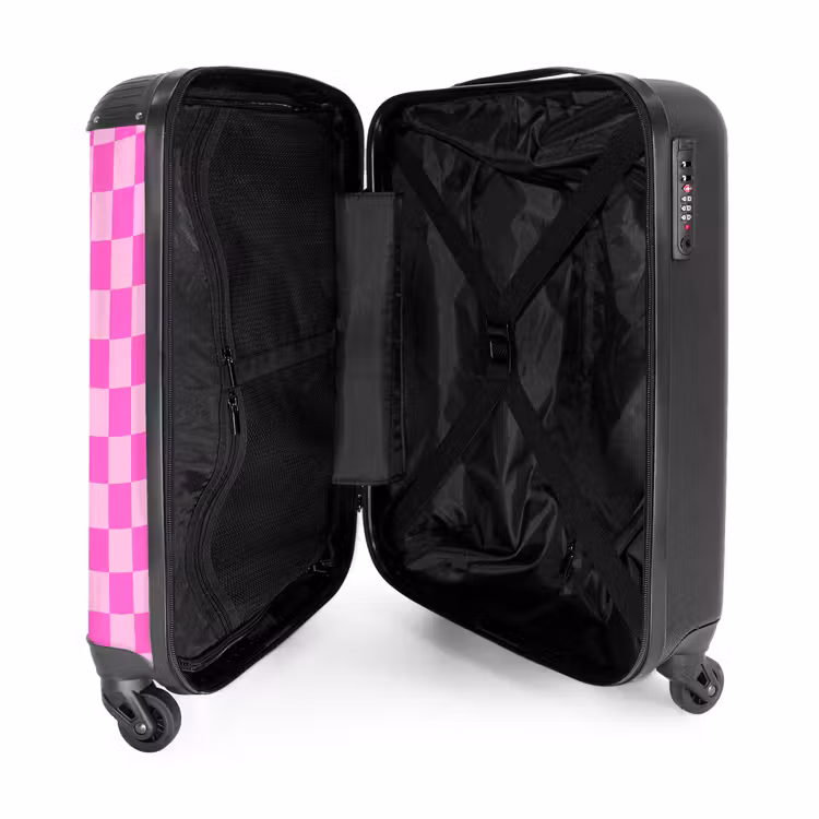 Koffer - Schaakbordpatroon - Roze - Patroon — 4