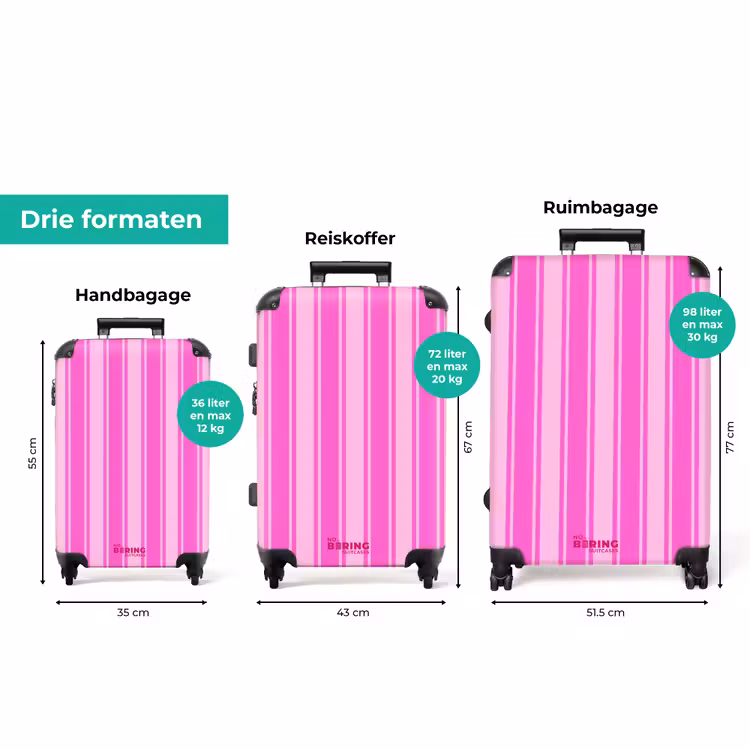 Koffer - Verticale strepen - Roze - Patroon — 3