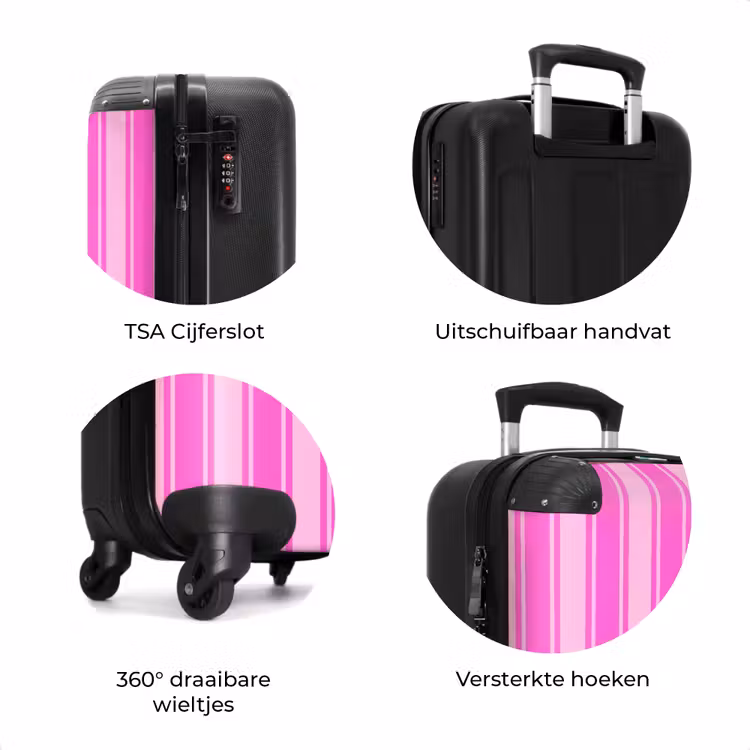 Koffer - Verticale strepen - Roze - Patroon — 6