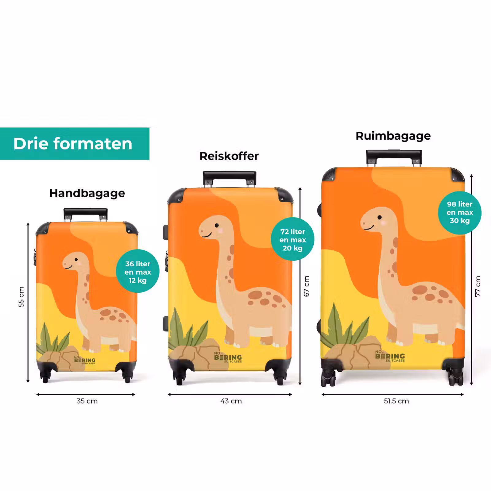 Koffer - Dino - Oranje - Steen — 1