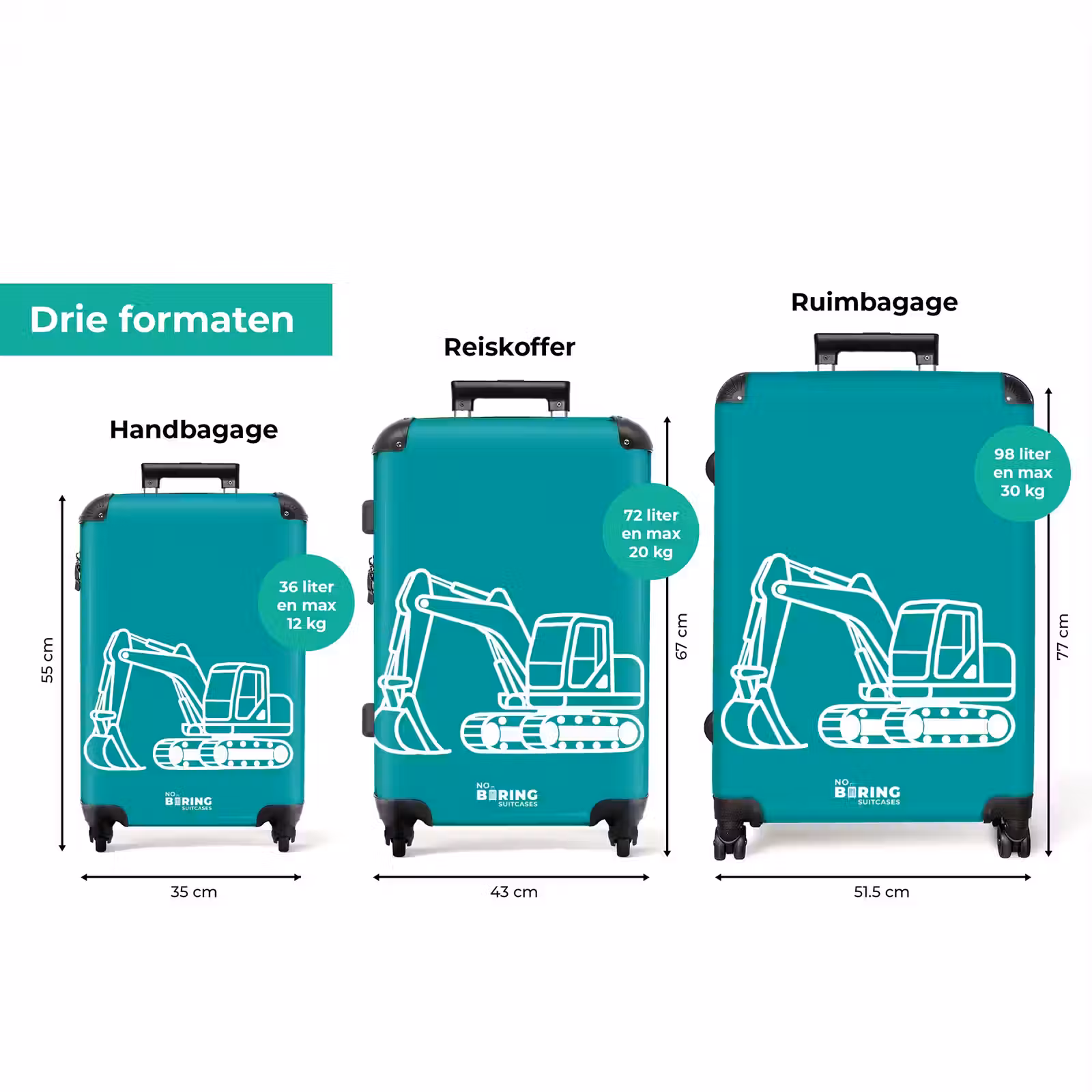 Koffer - Kraanmachine - Blauw - Wit — 1