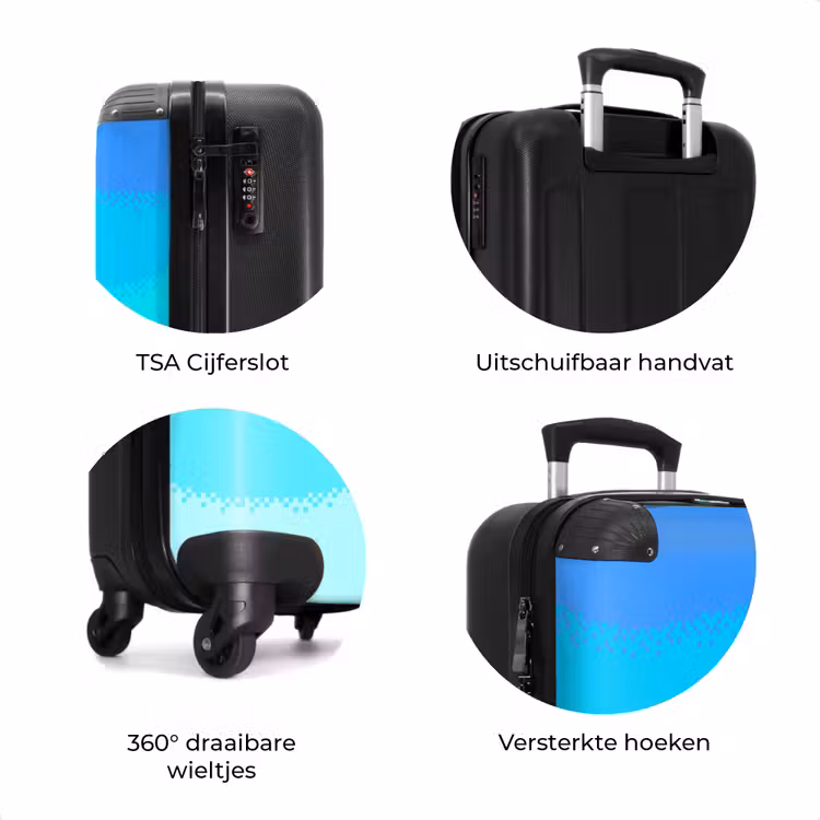 Koffer - Blauw - Pixel - Horizontale strepen — 8