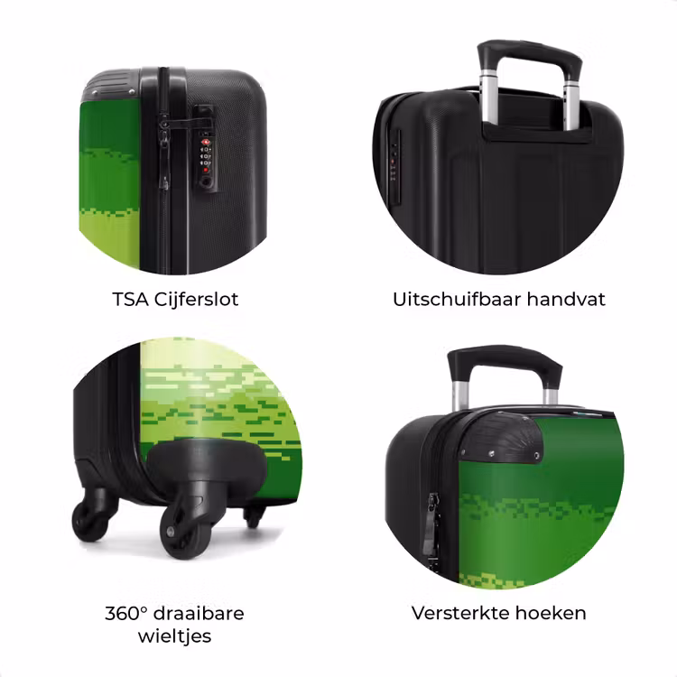 Koffer - Groen - Pixel - Horizontale strepen — 8