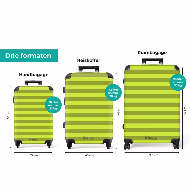 Koffer - Horizontale strepen - Licht groen - Donker groen — 1