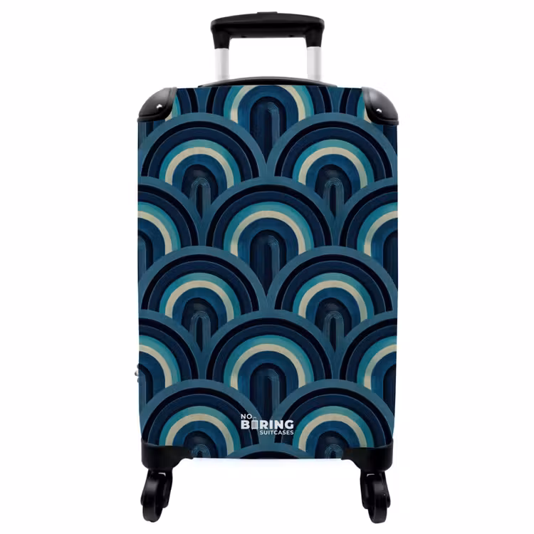 Koffer - Bogen - Geometrisch - Patroon - Blauw - Retro — 1