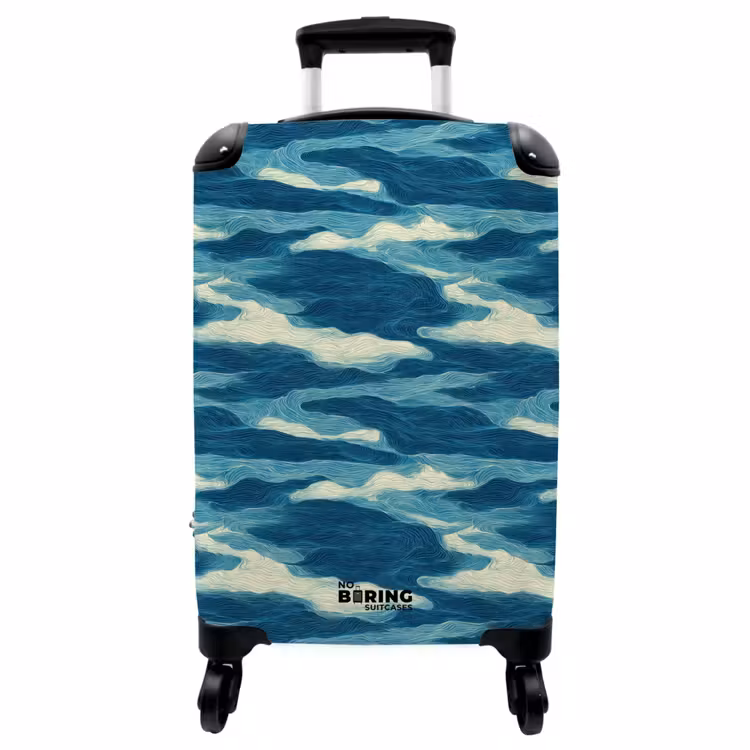 Koffer - Golven - Abstract - Patroon - Blauw - Wit — 1