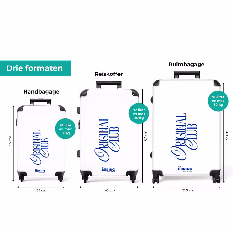 Koffer - Blauw - Wit - Minimalistisch — 3