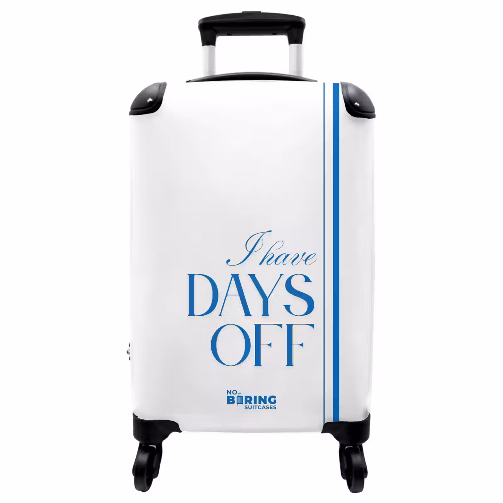Koffer - Blauw - Wit - Days off - Minimalistisch — 1