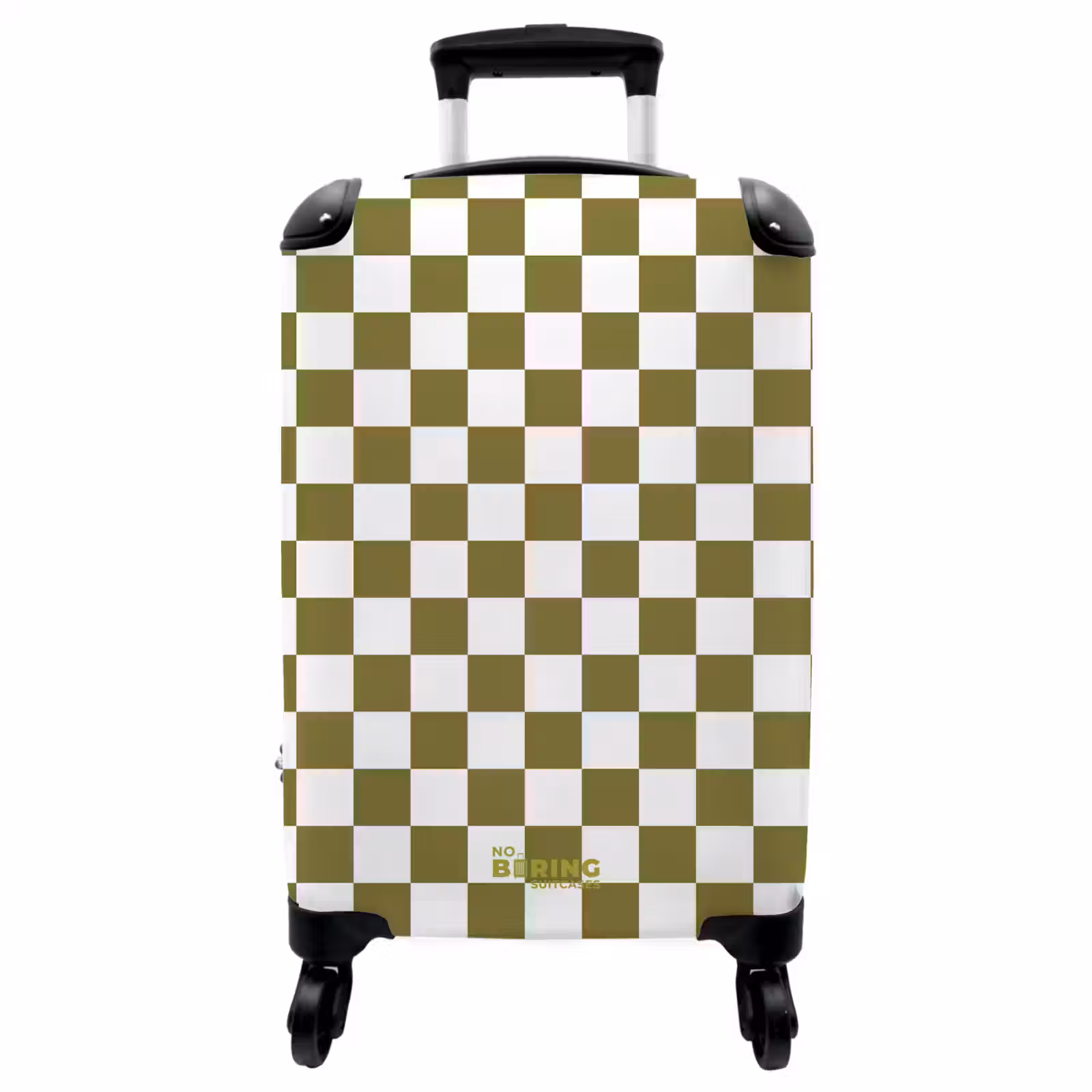 Koffer - Groen - Wit - Schaakbordpatroon — 1