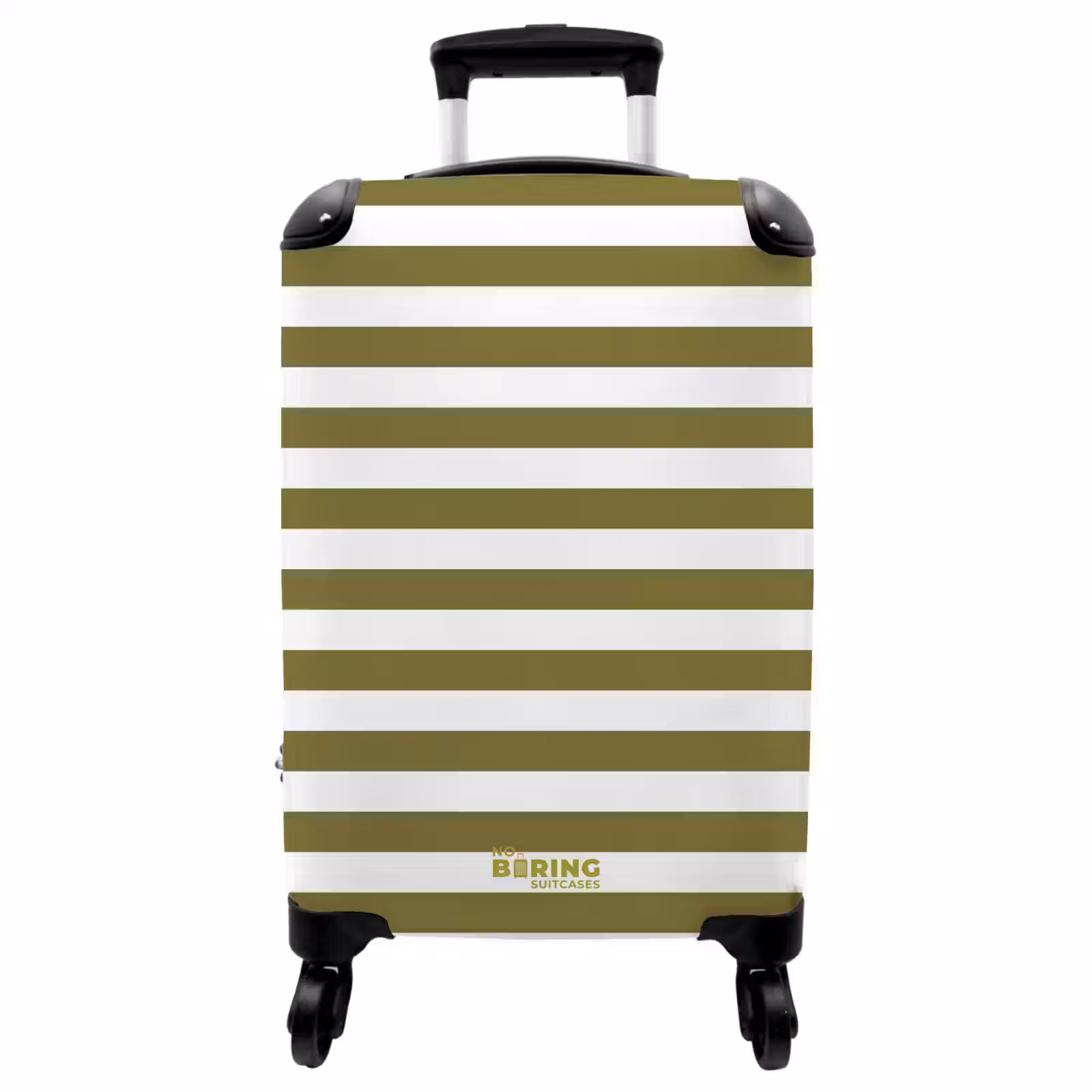 Koffer - Horizontale strepen - Wit - Groen — 1