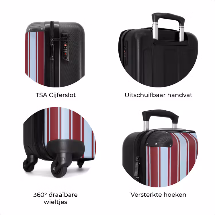 Koffer - Blauw - Rood - Verticale strepen — 5