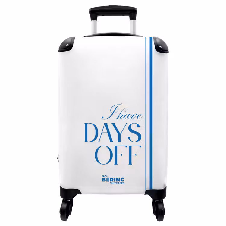 Koffer - Blauw - Wit - Days off - Minimalistisch — 1