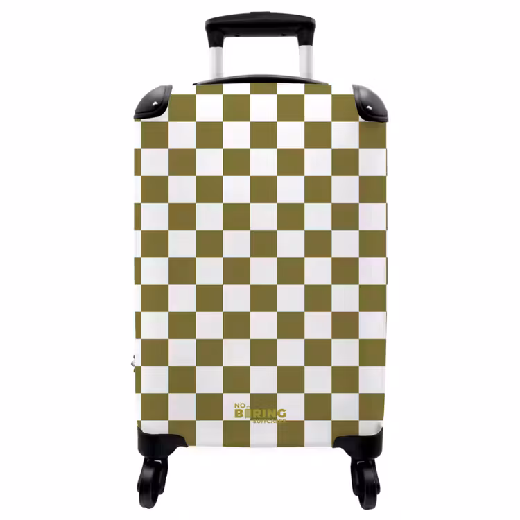 Koffer - Groen - Wit - Schaakbordpatroon — 1