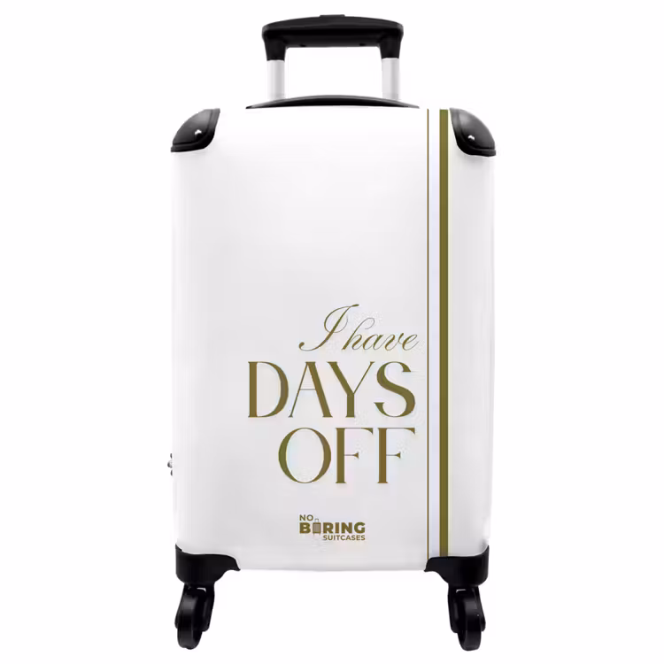 Koffer - Wit - Groen - Days off - Minimalistisch — 1