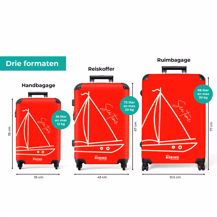 Koffer - Zeilboot - Rood - Wit — 3