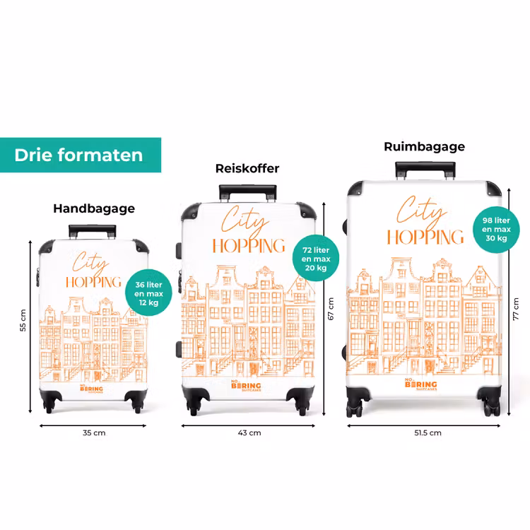 Koffer - Grachtenpanden - Oranje - Wit — 3