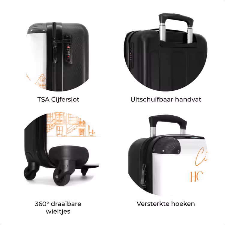 Koffer - Grachtenpanden - Oranje - Wit — 5