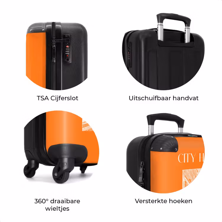 Koffer - Oranje - Stadstraatjes - Wit — 5