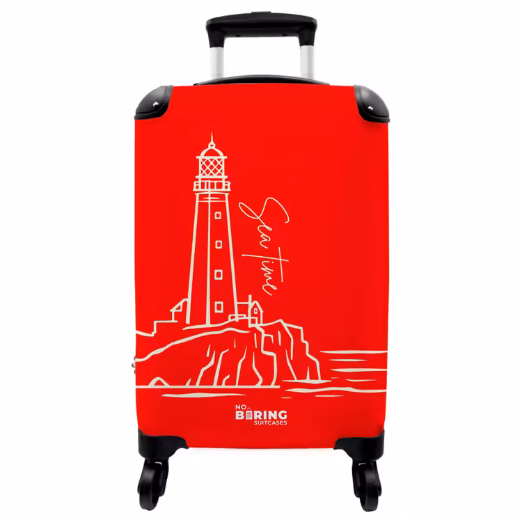 Koffer - Rood - Wit - Vuurtoren - Zee — 1