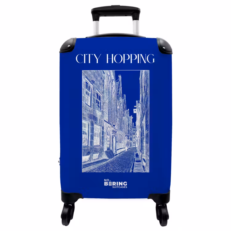Koffer - Straatjes - Blauw - Wit — 1