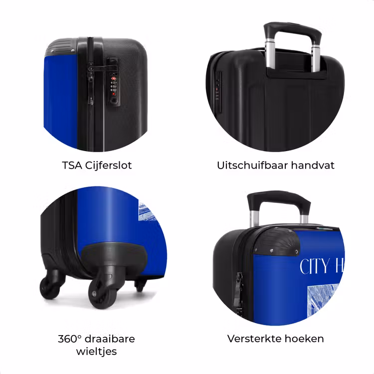 Koffer - Straatjes - Blauw - Wit — 5