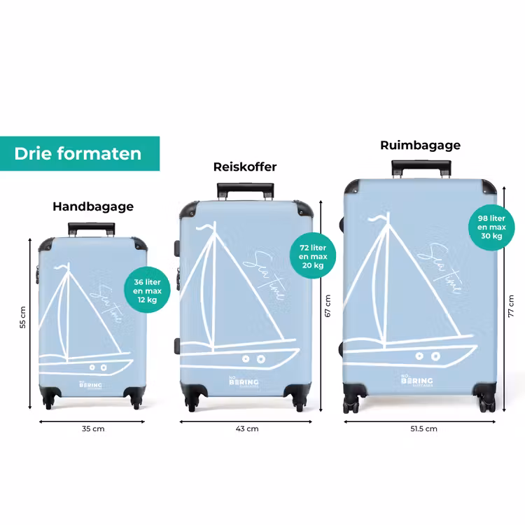 Koffer - Zeilboot - Blauw - Wit — 3