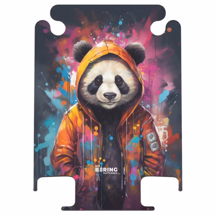 CaseSwap - Panda met oranje jas en verfspetters — 1